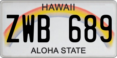 HI license plate ZWB689