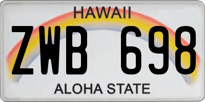 HI license plate ZWB698