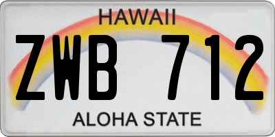 HI license plate ZWB712