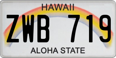HI license plate ZWB719