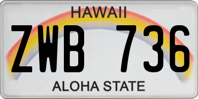 HI license plate ZWB736