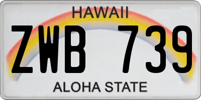HI license plate ZWB739