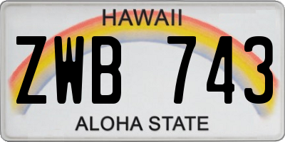 HI license plate ZWB743