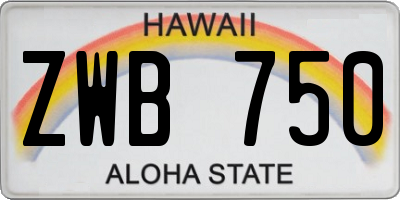 HI license plate ZWB750