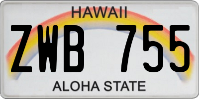HI license plate ZWB755