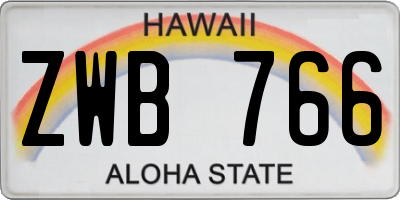 HI license plate ZWB766