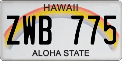 HI license plate ZWB775