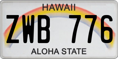 HI license plate ZWB776