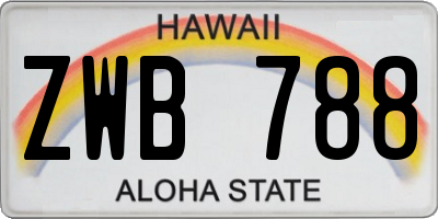 HI license plate ZWB788