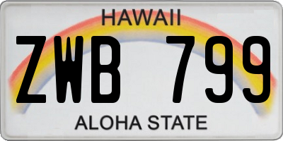 HI license plate ZWB799