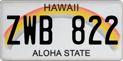 HI license plate ZWB822