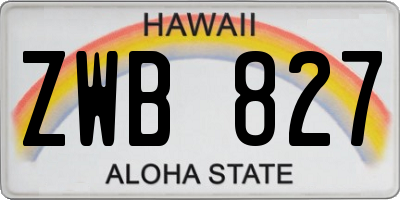 HI license plate ZWB827