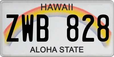 HI license plate ZWB828