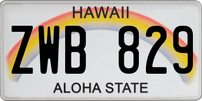 HI license plate ZWB829