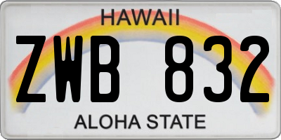 HI license plate ZWB832