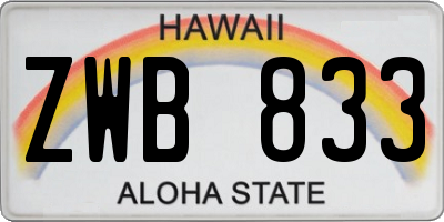 HI license plate ZWB833