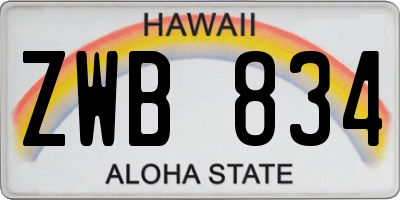 HI license plate ZWB834