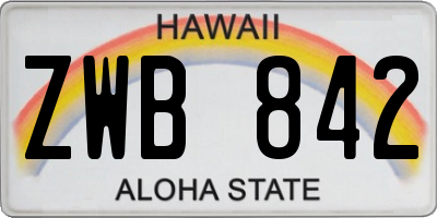 HI license plate ZWB842