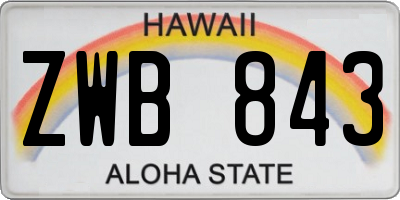 HI license plate ZWB843