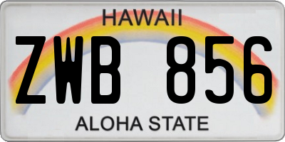HI license plate ZWB856