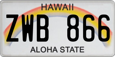 HI license plate ZWB866