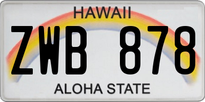 HI license plate ZWB878