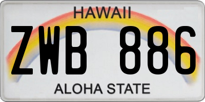 HI license plate ZWB886