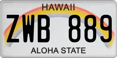HI license plate ZWB889