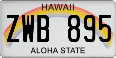 HI license plate ZWB895