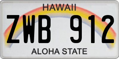 HI license plate ZWB912