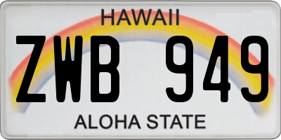 HI license plate ZWB949