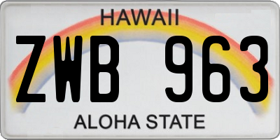 HI license plate ZWB963