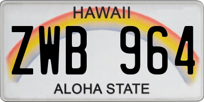 HI license plate ZWB964