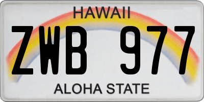 HI license plate ZWB977