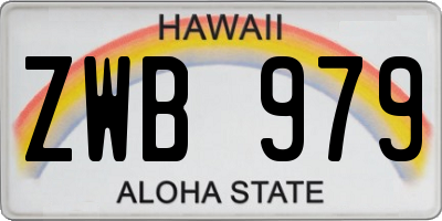 HI license plate ZWB979