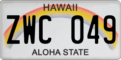 HI license plate ZWC049