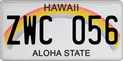 HI license plate ZWC056