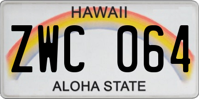 HI license plate ZWC064
