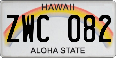 HI license plate ZWC082