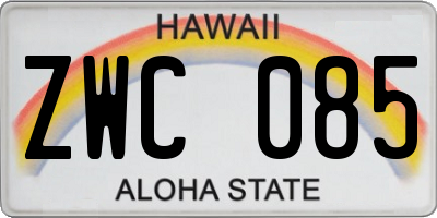 HI license plate ZWC085
