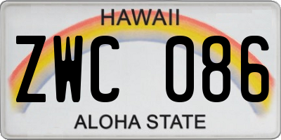 HI license plate ZWC086