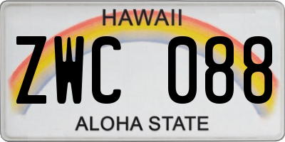 HI license plate ZWC088