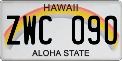 HI license plate ZWC090