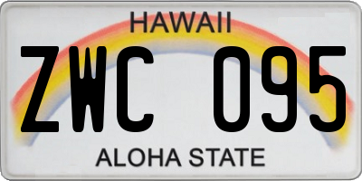 HI license plate ZWC095