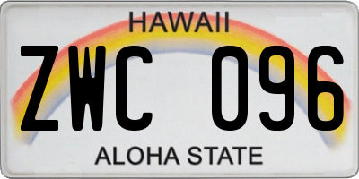 HI license plate ZWC096