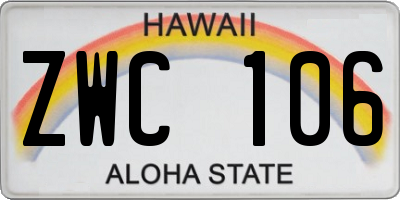 HI license plate ZWC106