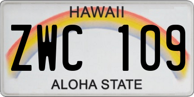 HI license plate ZWC109