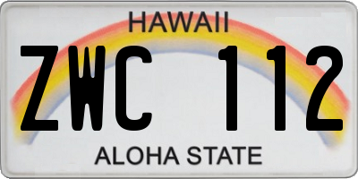 HI license plate ZWC112