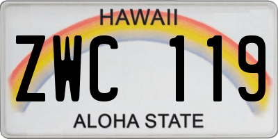 HI license plate ZWC119