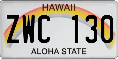 HI license plate ZWC130